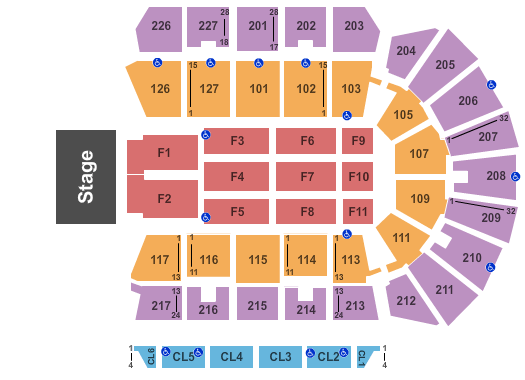 Adventist Health Arena End Stage Seating Chart