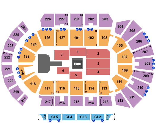 Adventist Health Arena Wrestling - AEW Seating Chart