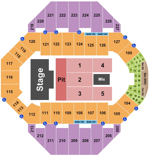 Landon Arena At Stormont Vail Events Center EndStage Pit Seating Chart