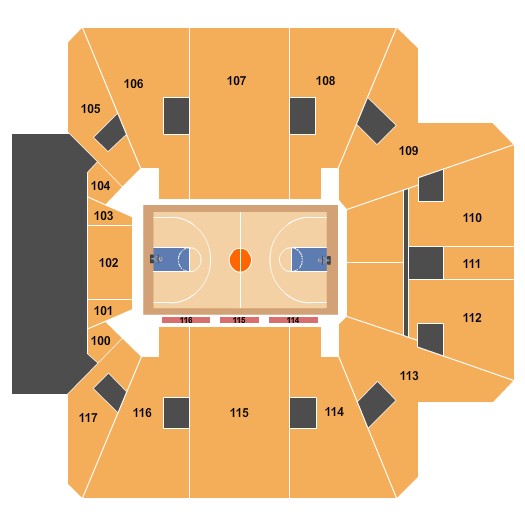 Strahan Arena at the University Events Center Basketball Seating Chart