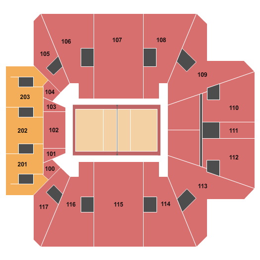 Strahan Arena at the University Events Center Volleyball Seating Chart