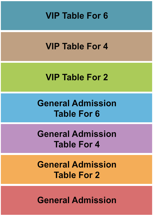 Stress Factory Comedy Club - New Brunswick GA & GA/VIP Tables Seating Chart