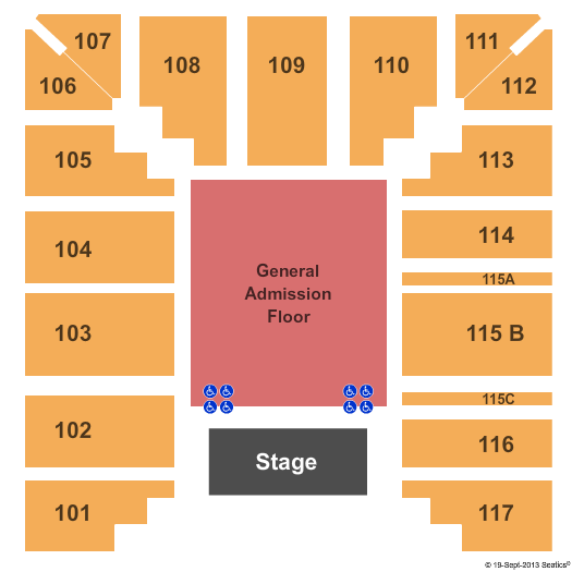 Stroh Center Endstage GA Floor Seating Chart