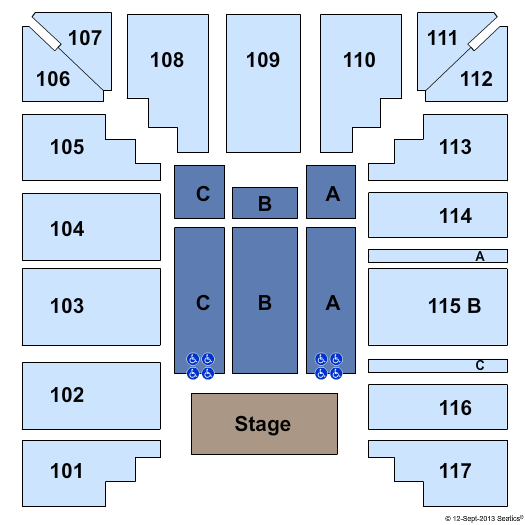 Stroh Center Standard Seating Chart