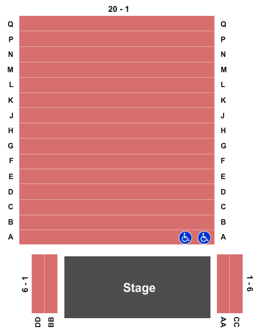 Studio Theatre at King Center For The Performing Arts Seating Chart
