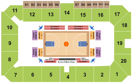 Sudbury Arena Basketball 2019-20 Seating Chart