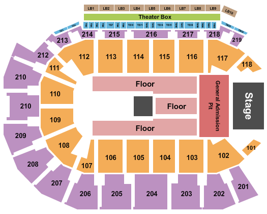Summit Arena at The Monument Endstage GA Pit 4 Seating Chart