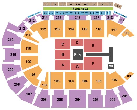 Summit Arena at The Monument WWE Seating Chart