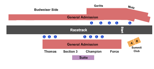 Summit Motorsports Park Cavalcade of Stars Seating Chart