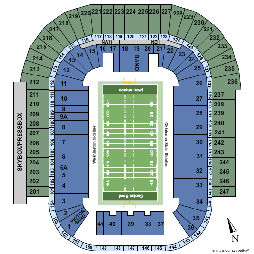 Mountain America Stadium Cactus Bowl 2015 Seating Chart