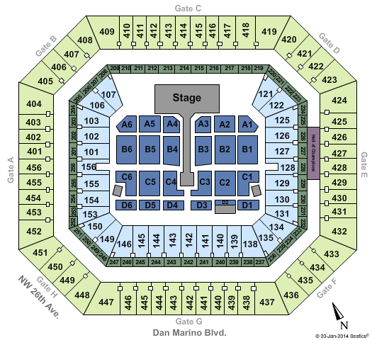 Hard Rock Stadium One Direction Seating Chart