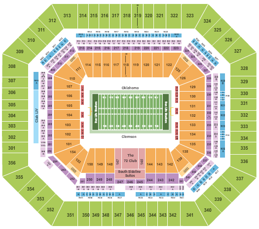 Hard Rock Stadium 2015 Orange Bowl Seating Chart