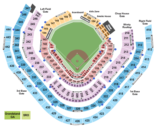 Atlanta Braves vs San Diego Padres seating chart at Truist Park in Atlanta, GA