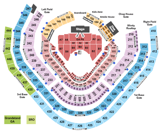 Truist Park Zac Brown Band Seating Chart
