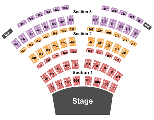 Suncoast Hotel & Casino - Showroom Endstage-2 Seating Chart