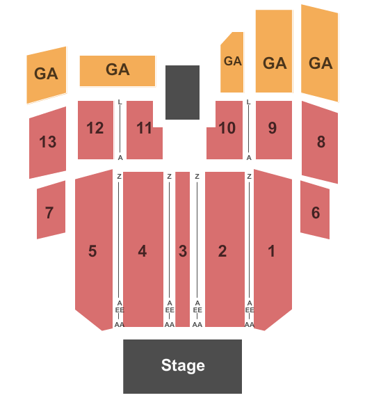 Sunset Amphitheatre - Sunset Station - NV End Stage Seating Chart
