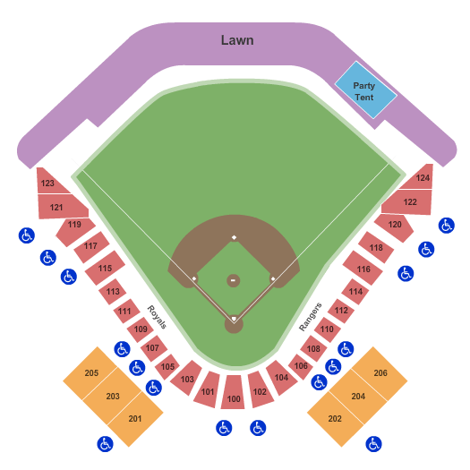 Royals vs Cubs seating chart at Surprise Stadium in Surprise, AZ.