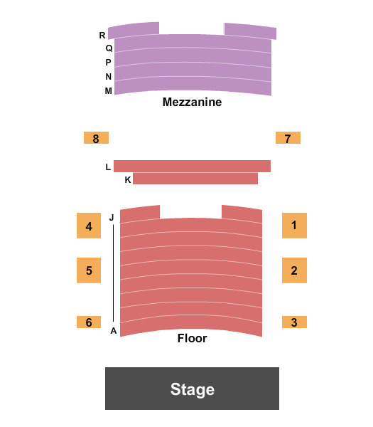 Sylvia Beard Theatre at Buford Community Center End Stage Seating Chart