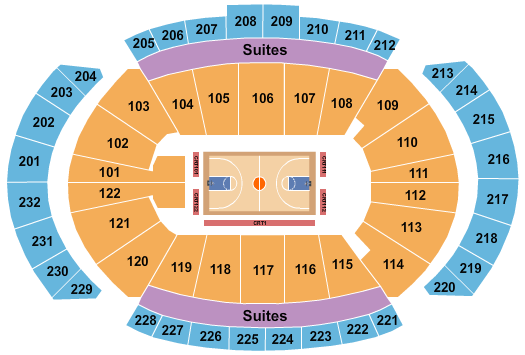 Newark Prudential Center seating chart - Seton Hall Pirates NY Basketball  games court exact map with premium table & club seats, general admission  (GA) zone