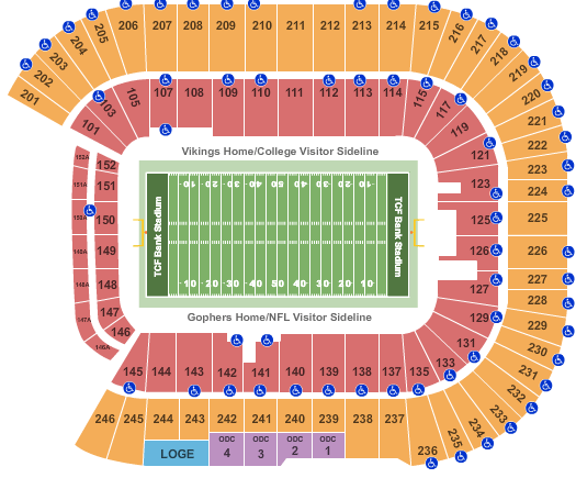 TCF Bank Stadium Seating Chart - Minneapolis
