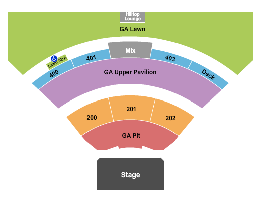 Everwise Amphitheater at White River State Park SV 200 - GA Pit/Up/Lawn 2 Seating Chart