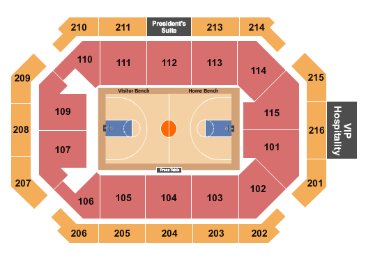 TD Arena Basketball 2019-20 Seating Chart