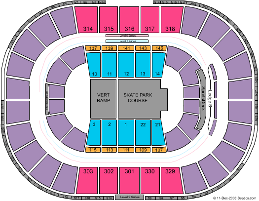 TD Garden Dew Tour Seating Chart