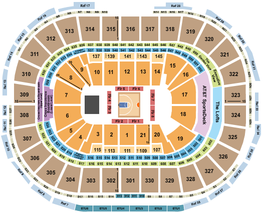 TD Garden Basketball - Big3 Seating Chart