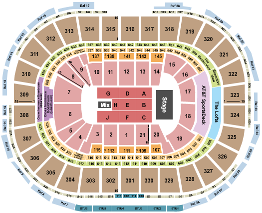 seating chart for TD Garden - Eagles - eventticketscenter.com