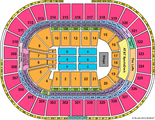 TD Garden Endstage-6FLoorSec DO NOT USE Seating Chart