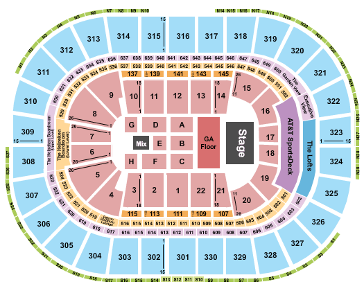 TD Garden Florence and the Machine Seating Chart