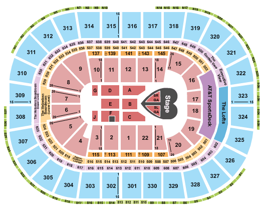 TD Garden Pink Seating Chart