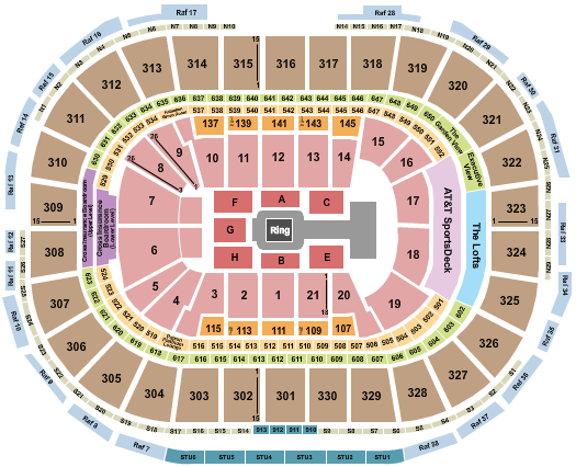 seating chart for TD Garden - WWE Live - eventticketscenter.com