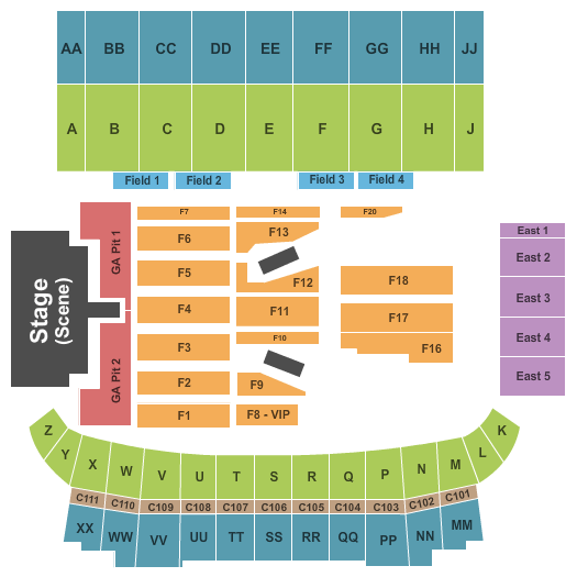 TD Place Stadium Guns N Roses Seating Chart