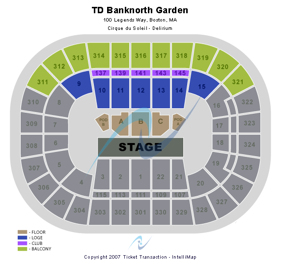 TD Garden Delirium Seating Chart