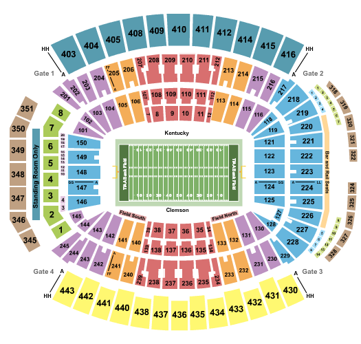 EverBank Stadium Football - Gator Bowl Seating Chart