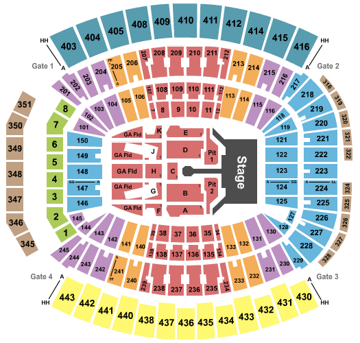 EverBank Stadium Rolling Stones Seating Chart