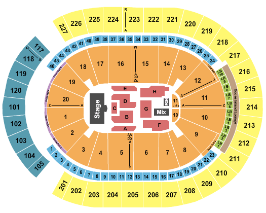 T-Mobile Arena Academy of Country Music Awards Seating Chart