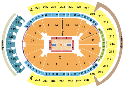 T-Mobile Arena Basketball Intl Seating Chart