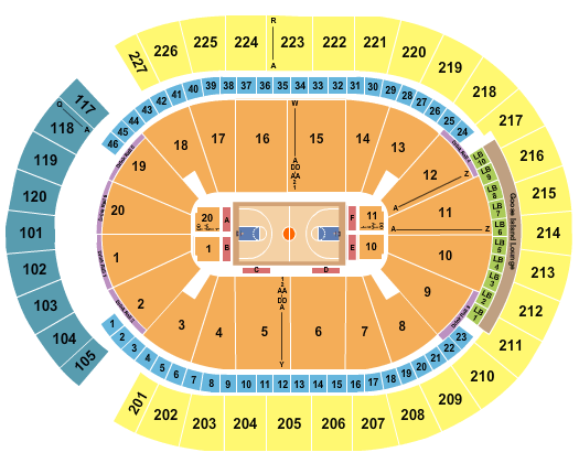 T-Mobile Arena Basketball 2 Seating Chart