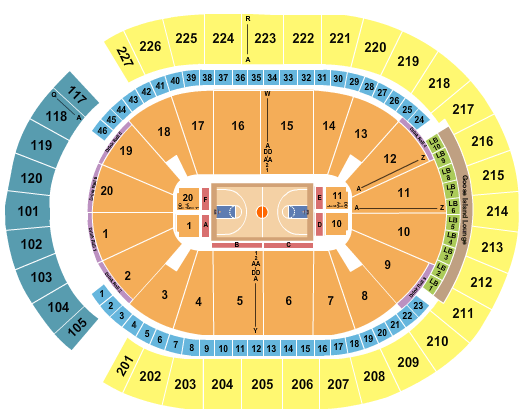 T-Mobile Arena Basketball 4 Seating Chart