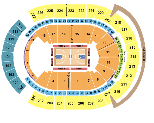 T-Mobile Arena Basketball 5 Seating Chart
