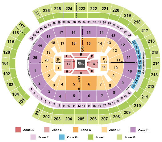 T-Mobile Arena Boxing - Int Zone Seating Chart