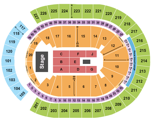 T Mobile Arena Detailed Seating Chart