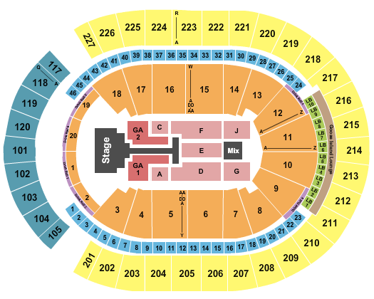 seating chart for T-Mobile Arena Chris Tomlin 2022 - eventticketscenter.com