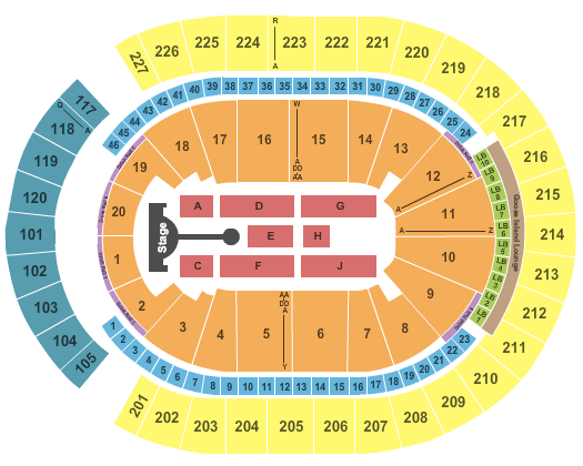 T-Mobile Arena Cold Play Seating Chart