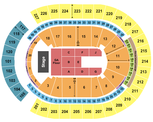 T-Mobile Arena Dan & Shay Seating Chart