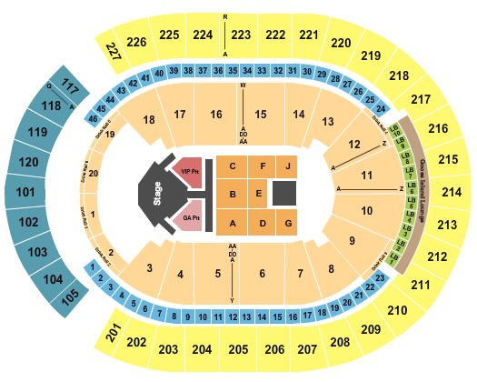 T-Mobile Arena Seating Map