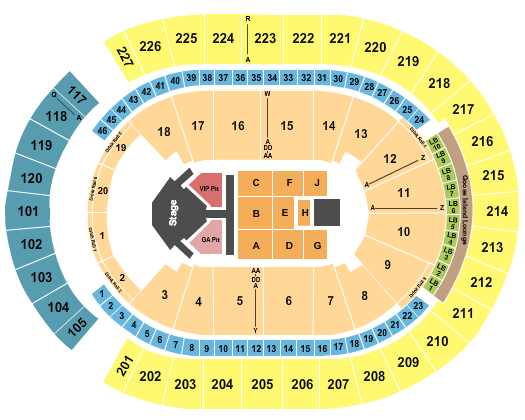 T-Mobile Arena Dia Nacional Seating Chart