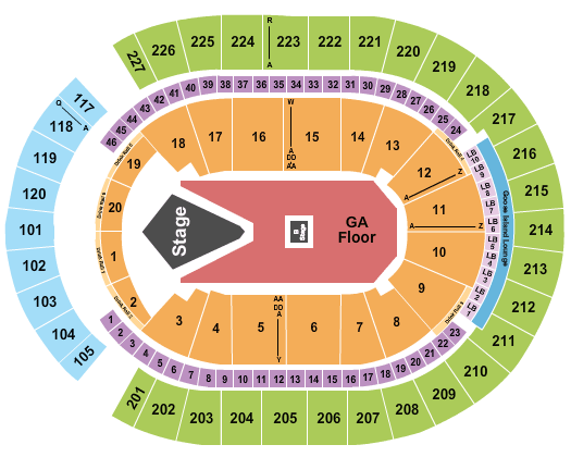 T-Mobile Arena Disturbed & 3 Days Grace Seating Chart